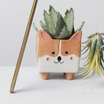 Let-It-Grow Ceramic Corgi Planter Pots