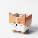 Let-It-Grow Ceramic Corgi Planter Pots