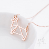 Minimalist Origami Corgi Necklace