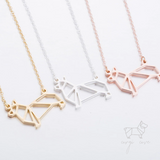Minimalist Origami Corgi Necklace
