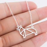 Minimalist Origami Corgi Necklace