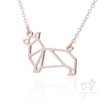 Minimalist Origami Corgi Necklace