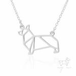 Minimalist Origami Corgi Necklace