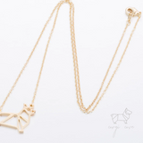 Minimalist Origami Corgi Necklace