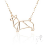 Minimalist Origami Corgi Necklace